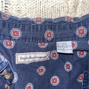 Bugle Boy Mens Button Down Shirt XL Vintage 90s Short Sleeve